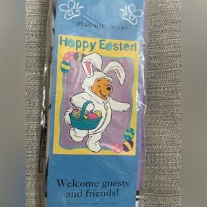 Disney Winnie the Pooh Hoppy Easter screen printed flag. Size 28” X 40. NWT